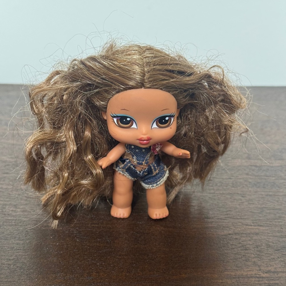 Bratz Babyz Yasmin Doll Vintage 2004 MGA Mini Brunette Denim No Accessories 4.5"